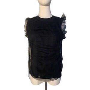 Noir Kei Ninomiya x Comme des Garçons Black Tulle Ruffle Top Whimsigoth– Size S